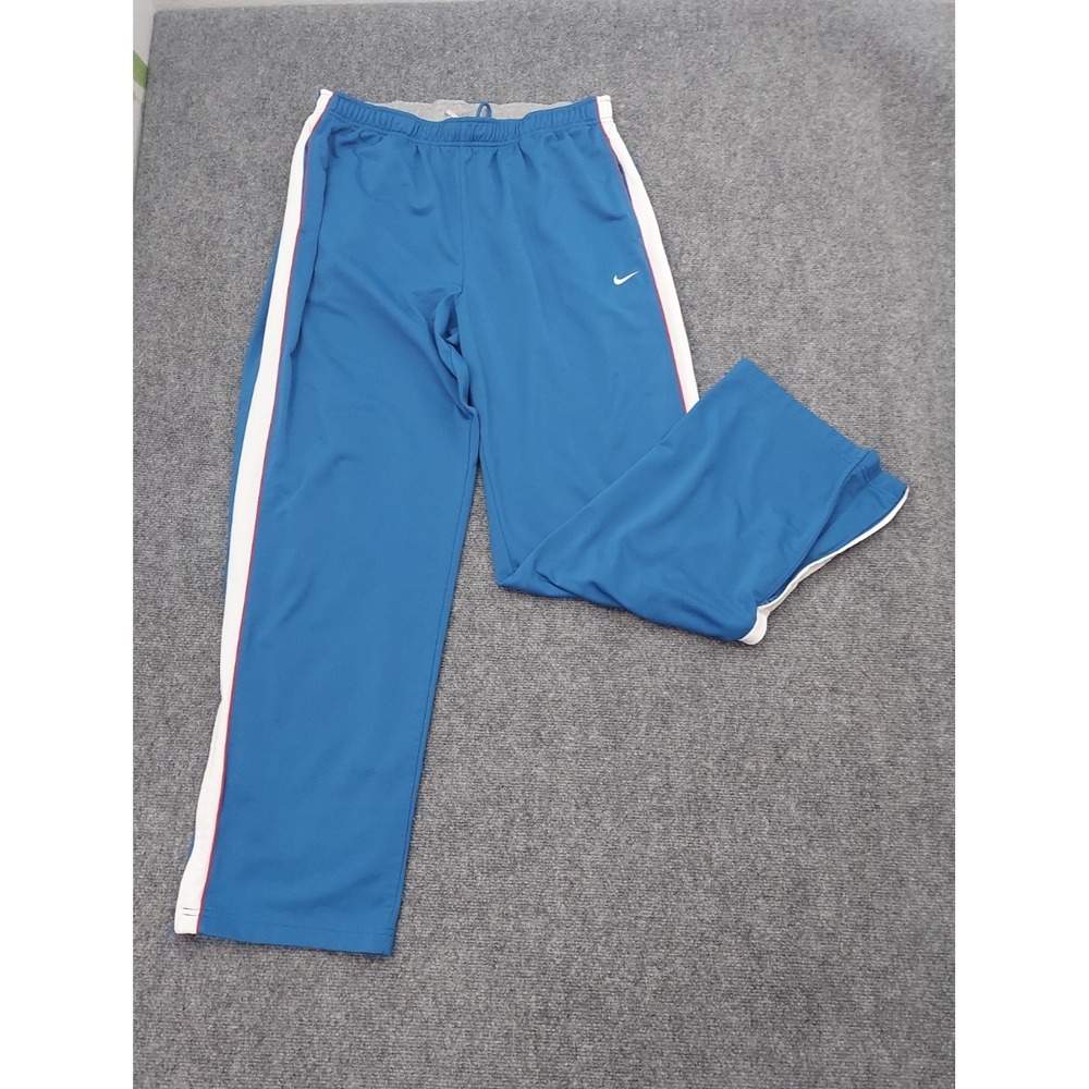 Vtg Nike The Athletic Dept Track Pants Mens XXL 2XL Blue Side‎ Stripes Zip Ankle